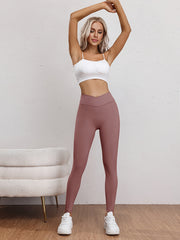 Seamless Butt Lifting Yoga Pants Cross Waist Fitness Leggings
