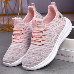 Soft Thick Sole Shock Absorption Woven Shoes Lightweight Breathable Sneakers