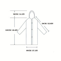 Reusable Portable Rain Poncho with Hood and Elastic Cuffs for Outdoor Activities