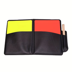 Football Red/Yellow Card Set w/ Leather Case & Pencil
