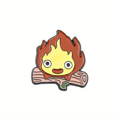 Stickman Little Flame Brooch Pin for Kids