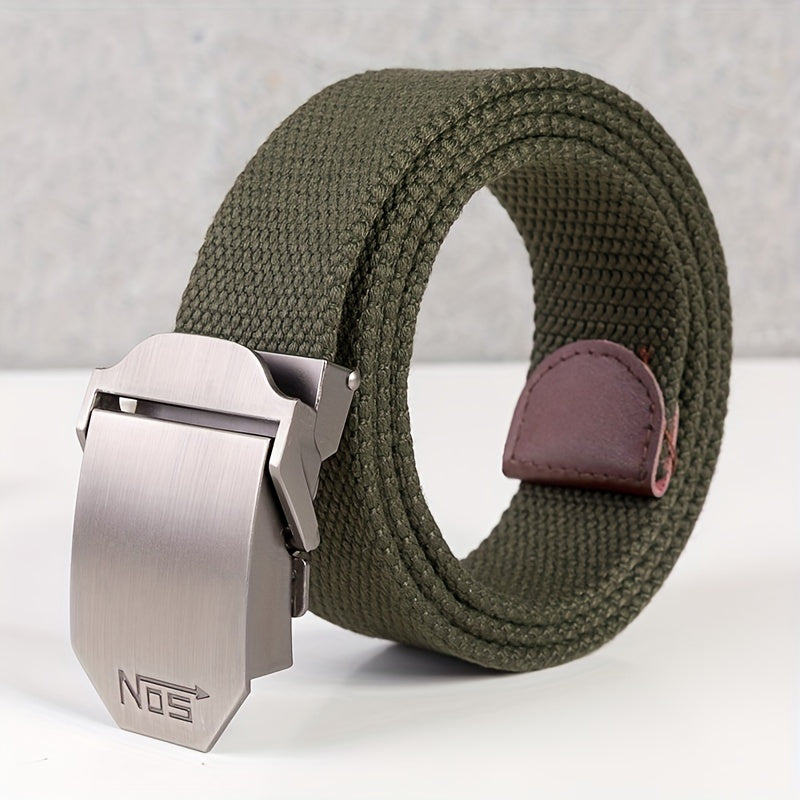 Men's Canvas Belt with Aluminum Alloy Buckle