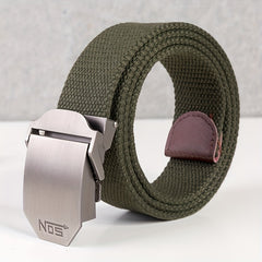 Men's Canvas Belt with Aluminum Alloy Buckle