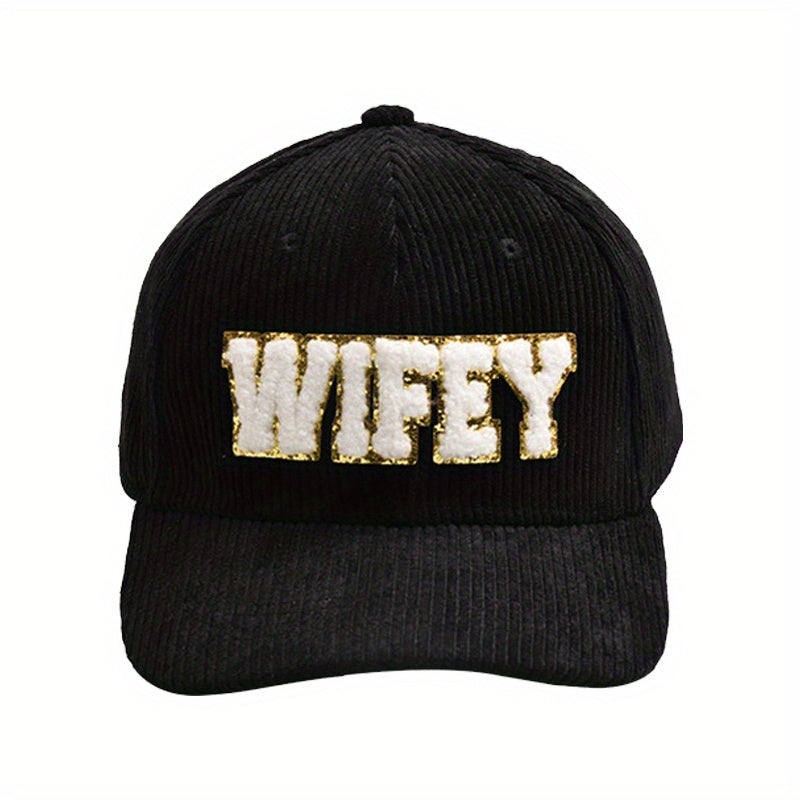 WIFEY Corduroy Baseball Cap Womens Dad Hat Adjustable Sports