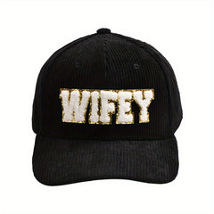 WIFEY Corduroy Baseball Cap Womens Dad Hat Adjustable Sports