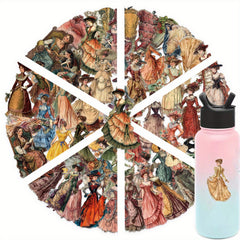 50pcs Vintage Medieval Court Dress Stickers for DIY Craft
