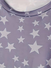 Stars Print Casual Two piece Set Crew Neck Short Sleeve Tee & Drawstring Shorts