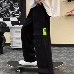 Wide Leg Sweatpants Men's Casual Solid Drawstring Pants