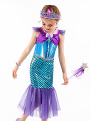 Girls Princess Mermaid Dress Costume Birthday Party Christmas Outfit Set