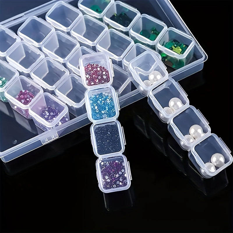Plastic Storage Box 28 Grids Portable Jewelry Stationery Storage Box