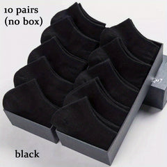 10 Pairs Unisex Solid No Show Socks Breathable Casual Style
