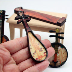 Doll House Wind Pipa Ethnic Musical Instrument Mini Furniture Model