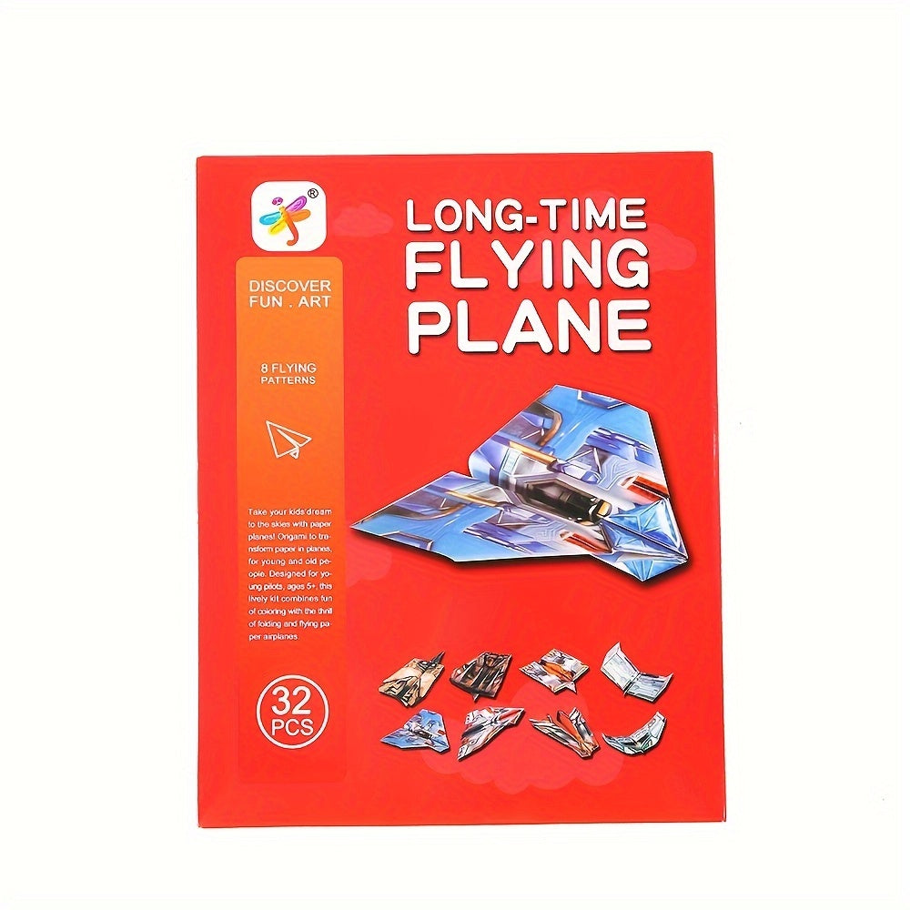 32 Sheets Origami Paper + Book Airplane Instructions