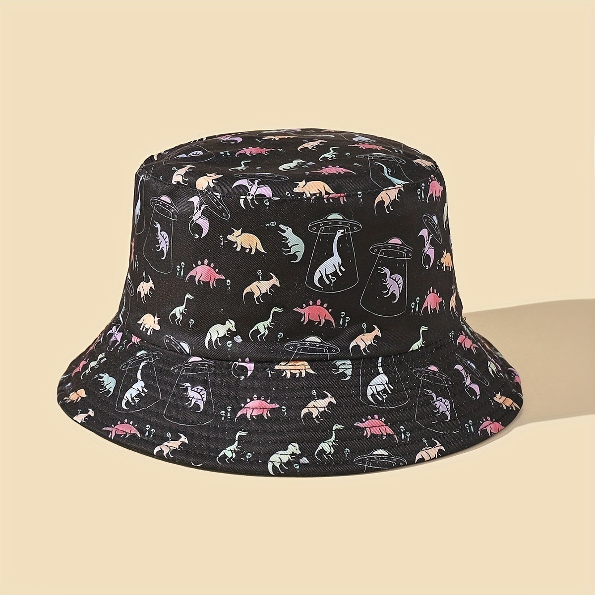Men's Dinosaur Print Polyester Bucket Hat