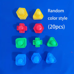 20pcs Nut-Shaped Screw Building Blocks Educational Toy