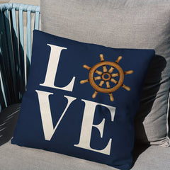 Polyester Linen Nautical Printed Throw Pillowcase Decor