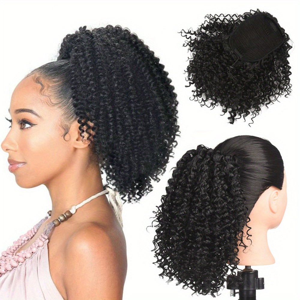 Kinky Curly Hair Extensions Drawstring Ponytail