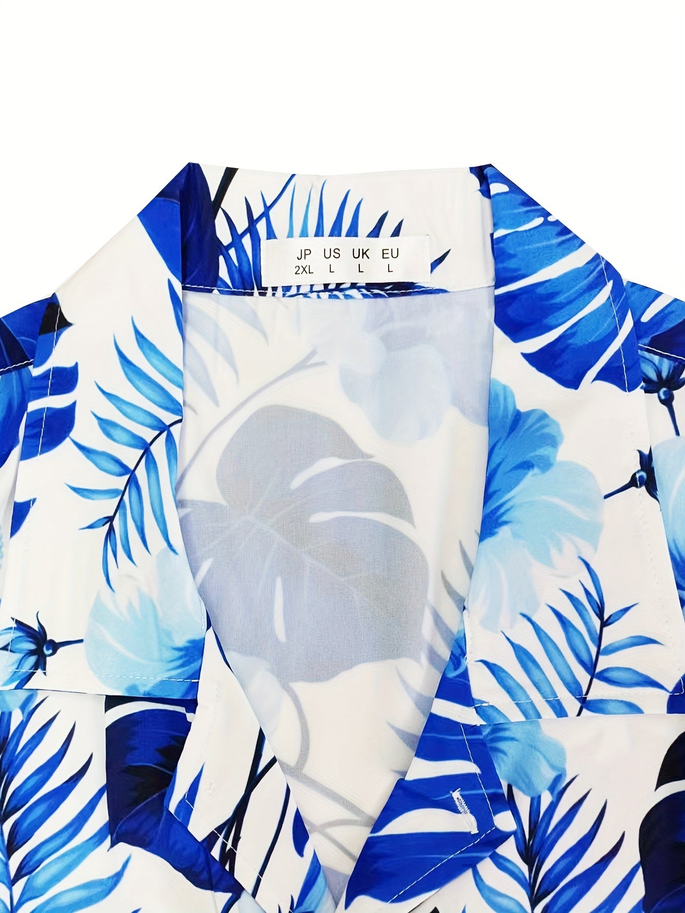 Tropical Leaf Print Men's Hawaiian Shirt Casual Short Sleeve Summer Vacation Top
