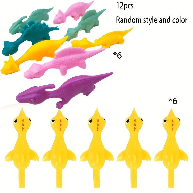 Fun Finger Launchers Toy Dinosaur Chicken Combo Party Sticky Rubber Toys