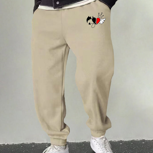 Men's Angel & Devil Graphic Sweatpants Breathable Loose Joggers For Halloween