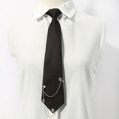 Gothic Chain Decor Neck Tie Casual Wear