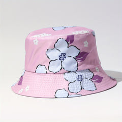 Flower Print Bucket Hat Pink Lightweight Sun Hat