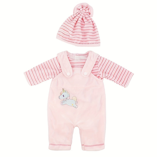 3pcs Outfit Set for 17-18 Inch Dolls: Bear Hat, Pants, Cozy Winter Outfits