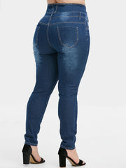 High Rise Skinny Jeans Women's High Stretch Denim Pants
