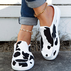 Cow Pattern Mules Sneakers Women's Lightweight Walking Shoes