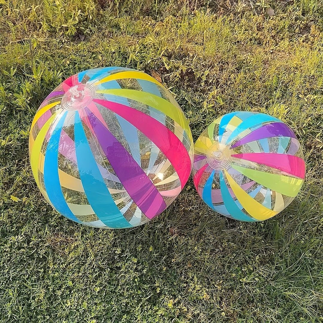 2pcs Striped Beach Balls Large and Small Outdoor Decoration