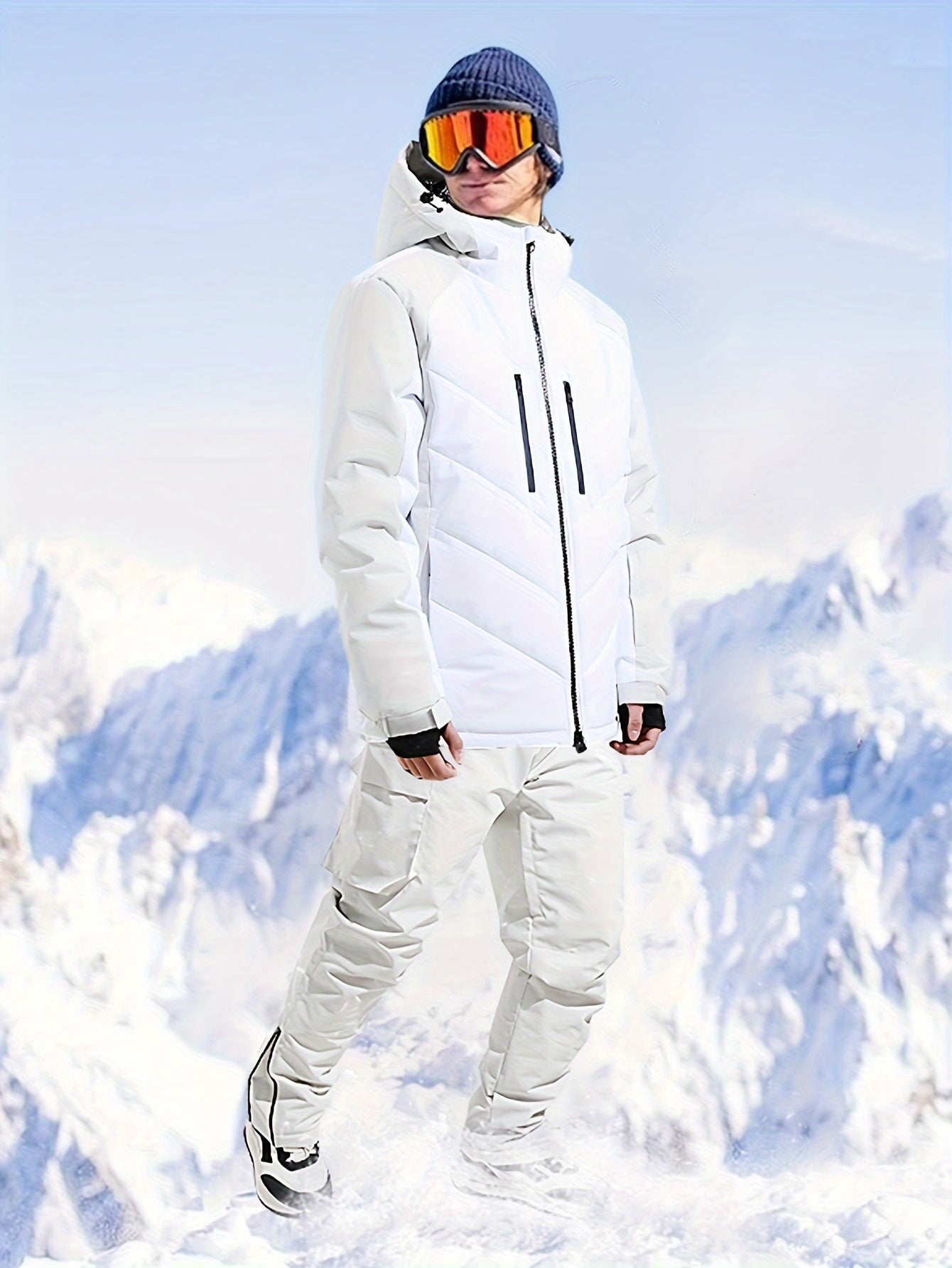 Men's Winter Sportswear Hooded Jacket & Trouser Ski Suit