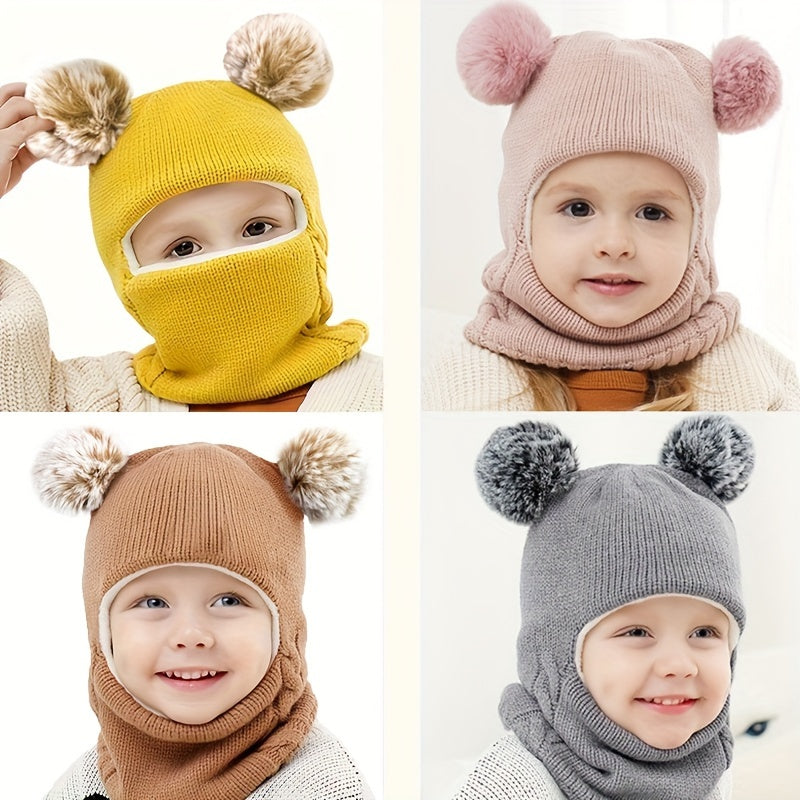 Children's 2 In 1 Hat & Scarf Winter Beanie