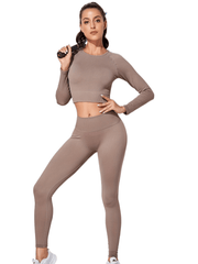 Women's Breathable Long Sleeve Workout Set