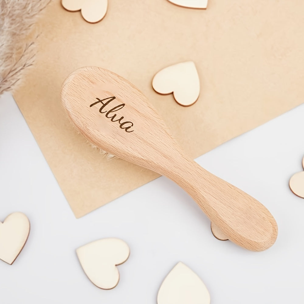 Personalized Name Cartoon Wooden Hair Brush