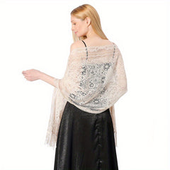 Lace Hollow Out Tassel Scarf Dress Shawl Party Evening Fashionable Scarf