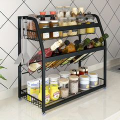 Stainless Steel Spice Rack 3 Tier Organizer for Kitchen Cabinet