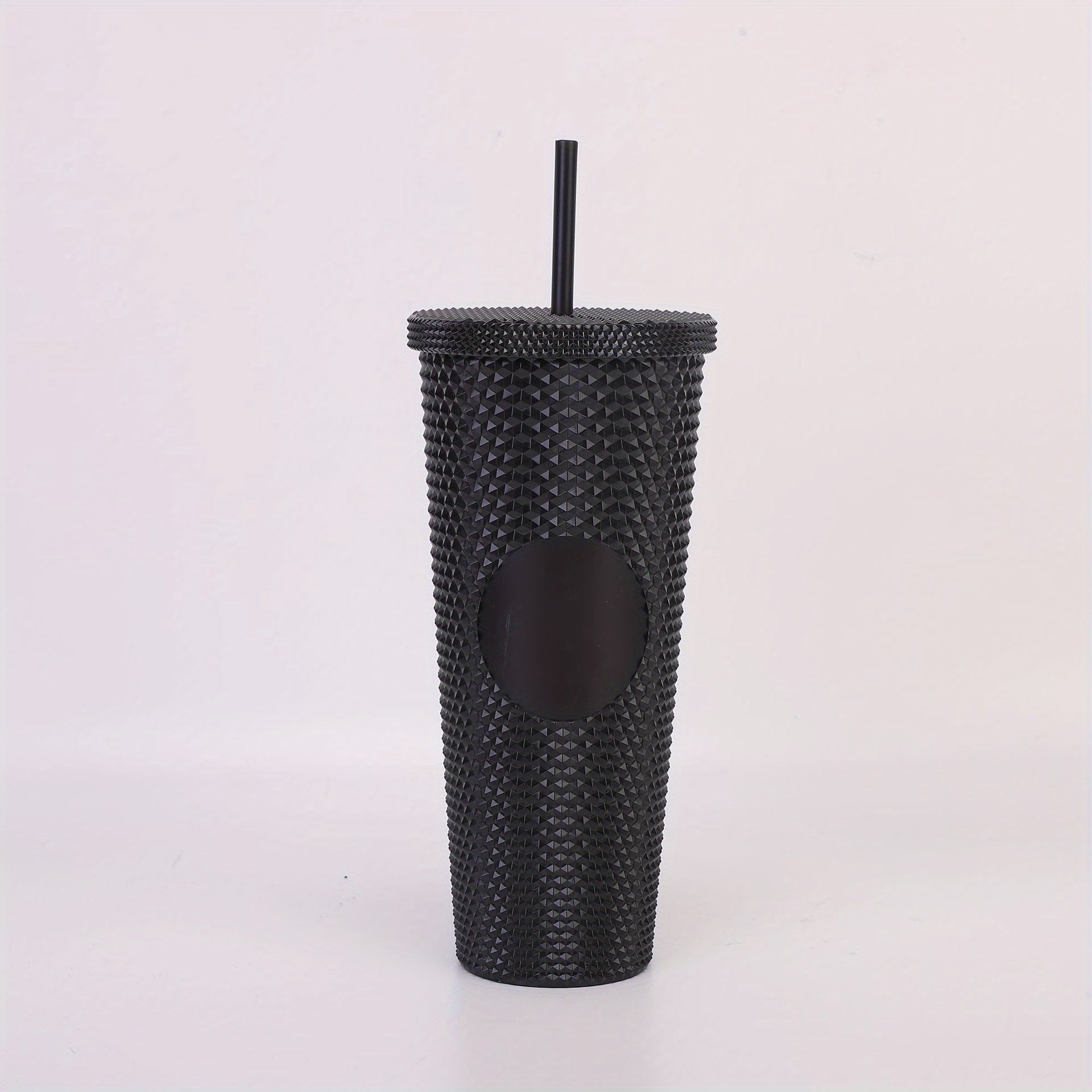710ml Double Layer Plastic Water Cup Durian Texture Straw Cup
