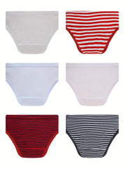 6pcs Girls Triangle Panties Rabbit Heart Balloon Print 100% Cotton