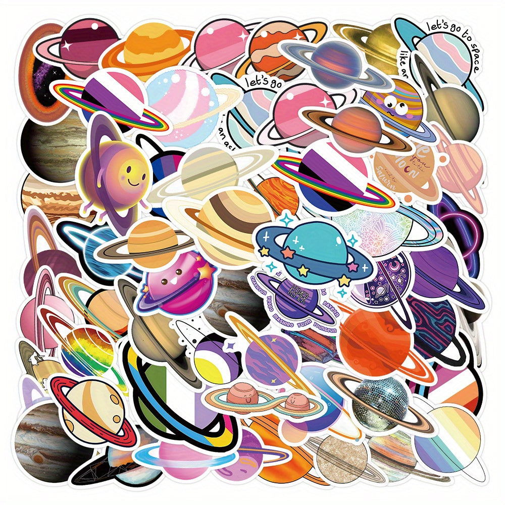 50pcs Cartoon Asteroid Graffiti Stickers for Car Trunk Water Bottle