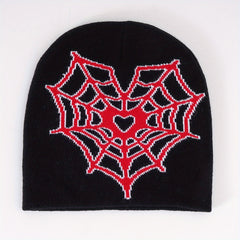 Spider Love Heart Beanie Y2k Beanie Hat Men's Winter Hat Decoration