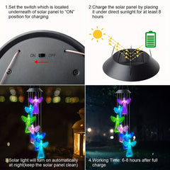 Solar Angel Wind Chime with LED Light for Home and Garden Decor