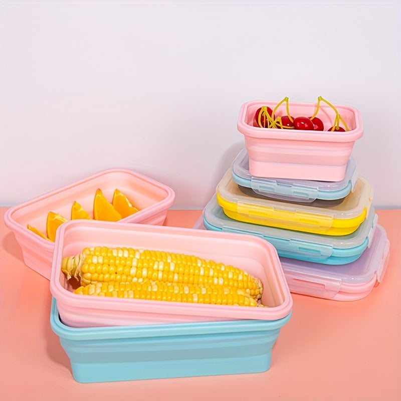 2pcs 800ml Silicone Collapsible Food Storage Containers With Lids BPA-Free