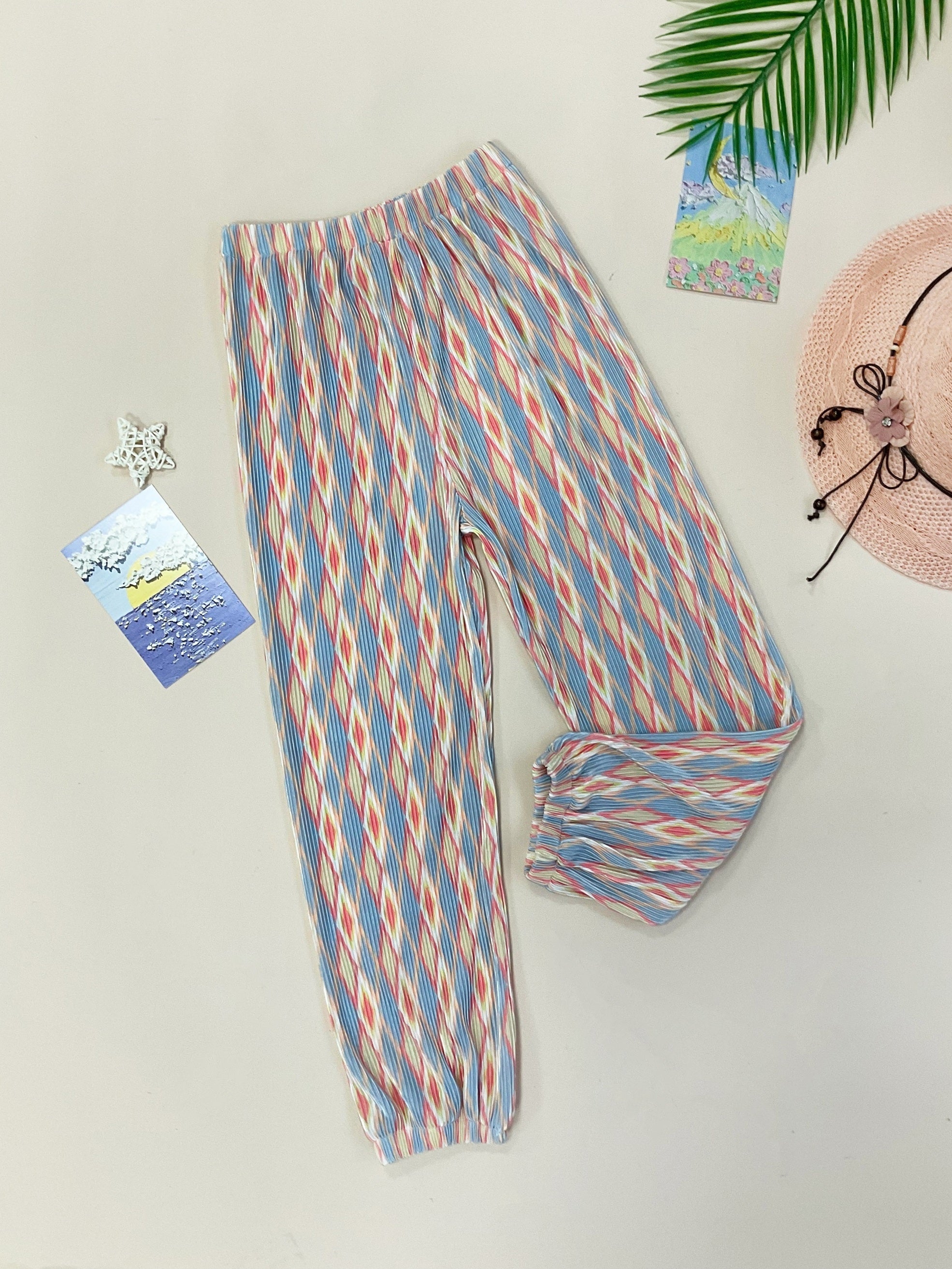 Girls Casual Elastic Waist Anti-mosquito Pants Kids Outwear Pants