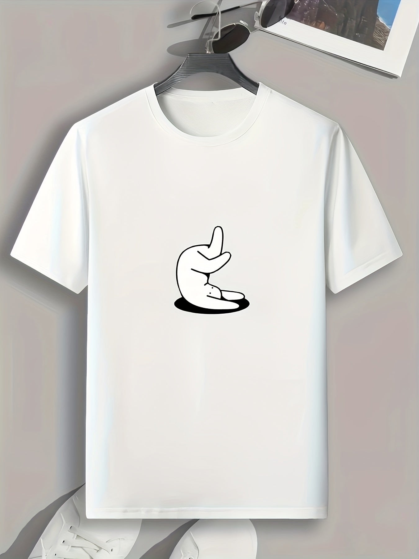 Cartoon Print Men's Comfy T-shirt Graphic Tee Men's Summer Outdoor