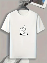 Cartoon Print Men's Comfy T-shirt Graphic Tee Men's Summer Outdoor