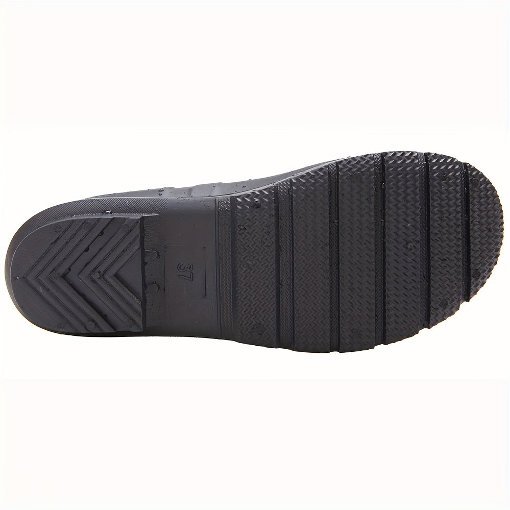 Waterproof PVC Round Toe Flat Rain Boots Lightweight Comfortable Foldable