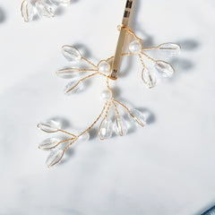 Bridal Curly Hair Rhinestone Hairpin Retro Style 2pcs pack