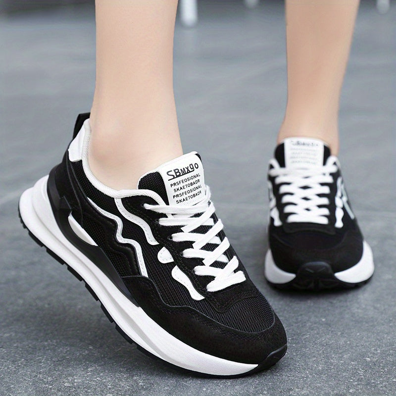 Women's Mesh Sneakers Lace Up Outdoor Shoes Comfortable Platform