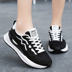 Women's Mesh Sneakers Lace Up Outdoor Shoes Comfortable Platform