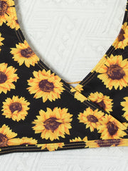 Sunflower Girl's Bikini Set Tank Top & Briefs Swimsuit for Beach Vacation